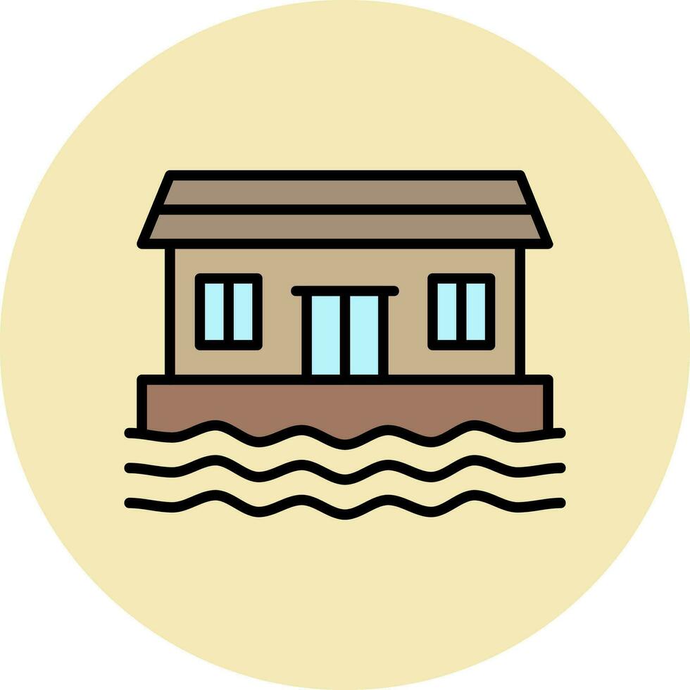 Houseboat Vector Icon