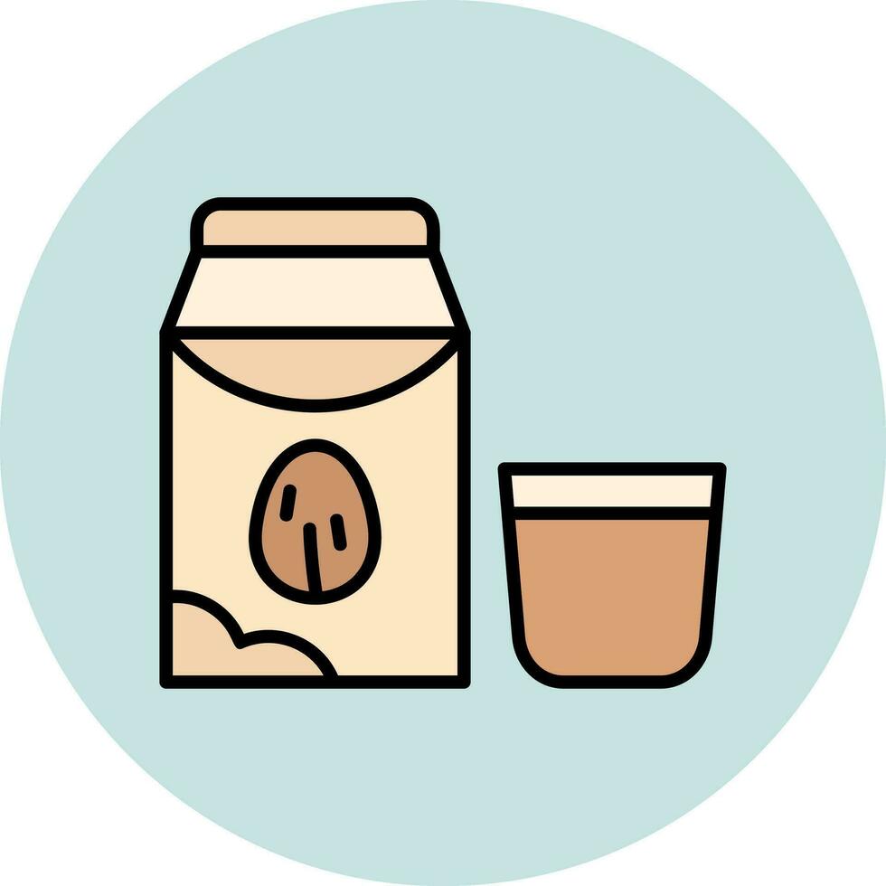 almendra Leche vector icono