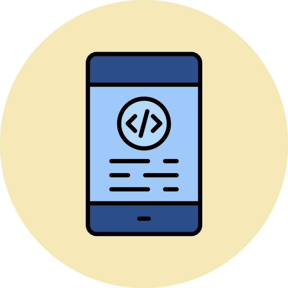 Mobile Coding Vector Icon