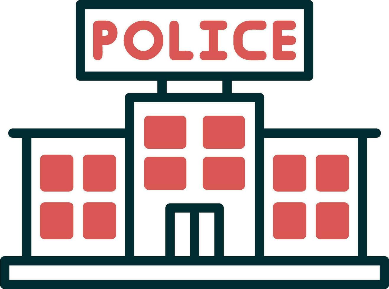 icono de vector de estación de policía