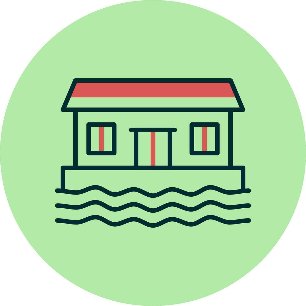 Houseboat Vector Icon