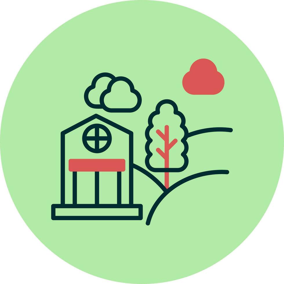 Forest House Vector Icon