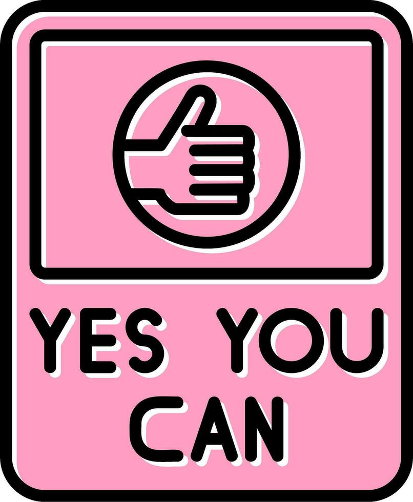Yes You Can Vector Icon