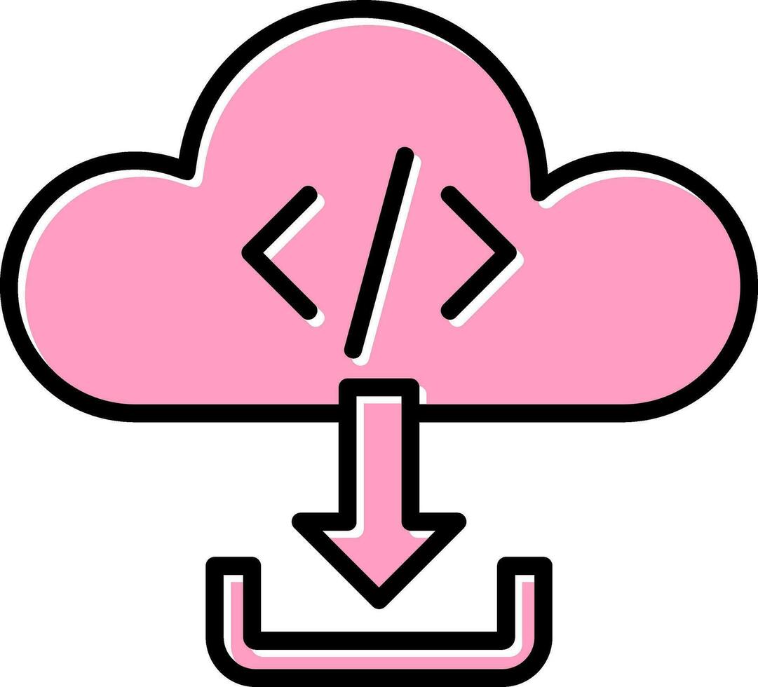 icono de vector de descarga de nube