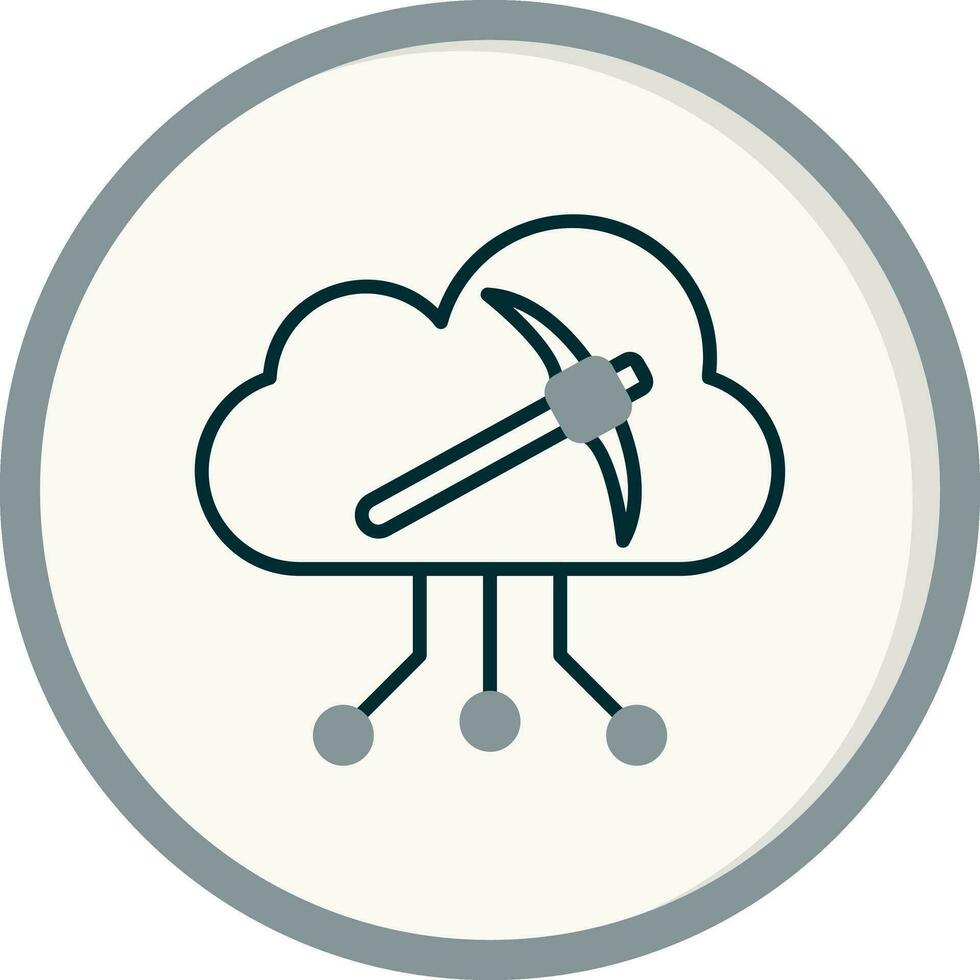 nube minería vector icono