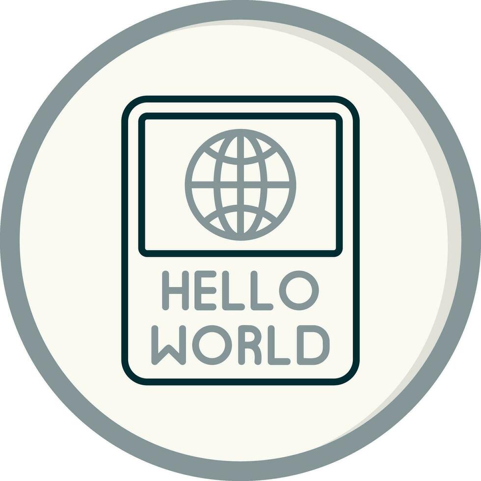 Hello World Vector Icon
