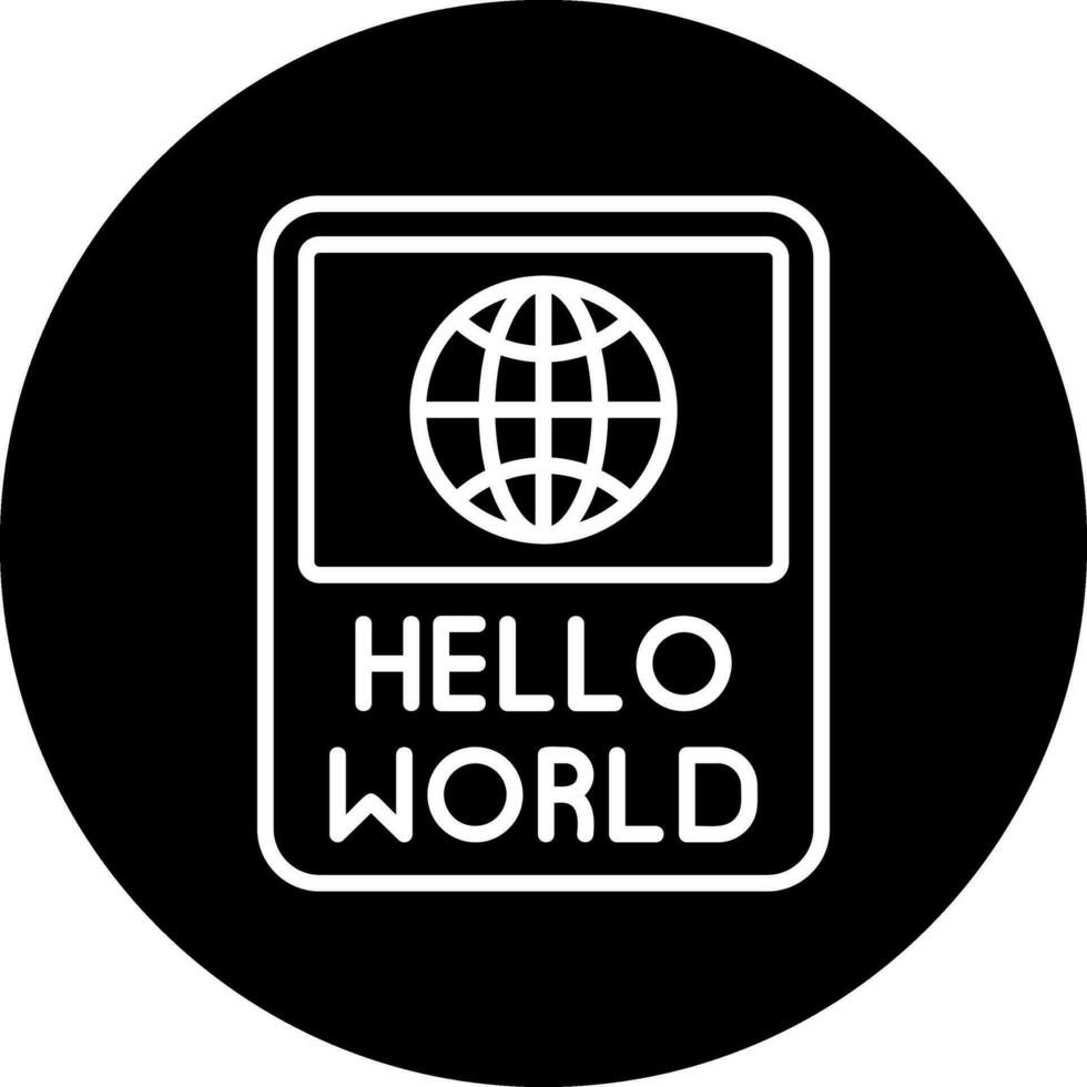 Hello World Vector Icon