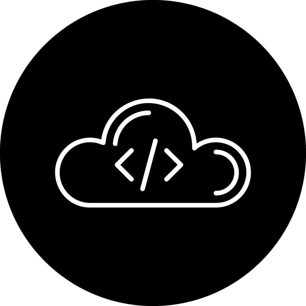 icono de vector de codificación de nube