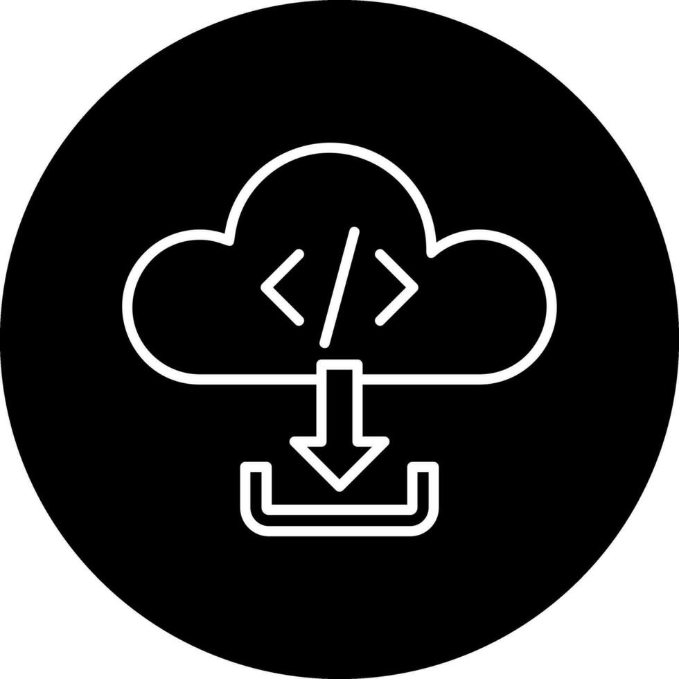 icono de vector de descarga de nube