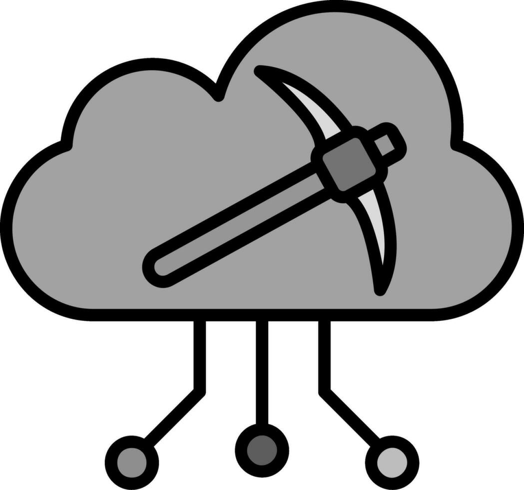 nube minería vector icono