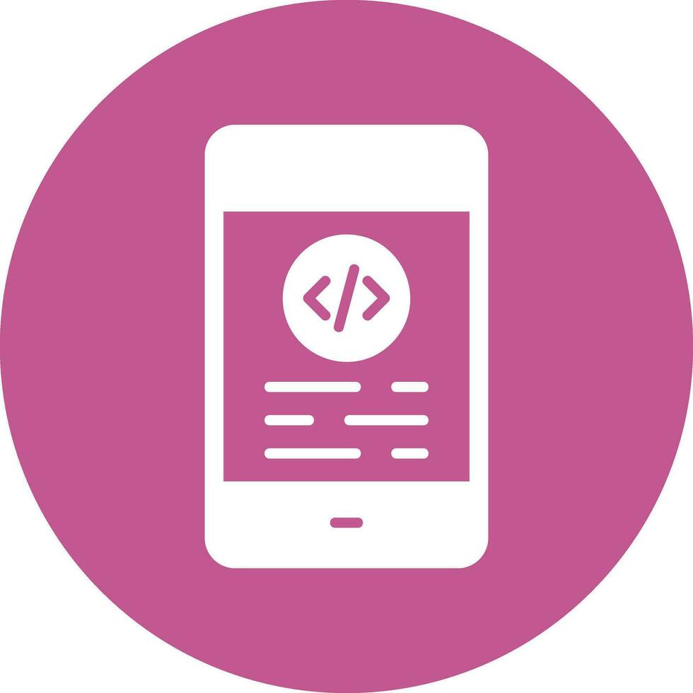 Mobile Coding Vector Icon