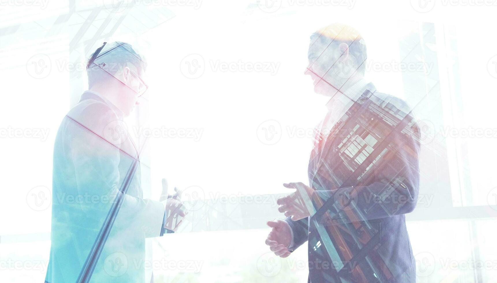 cloasing the deal in modern office interior photo