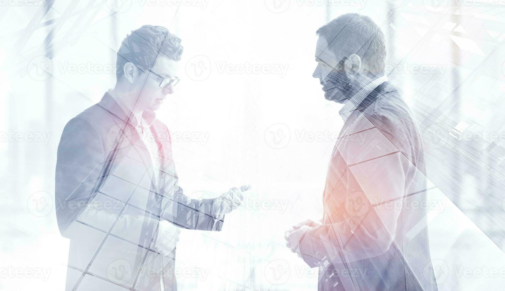 cloasing the deal in modern office interior photo