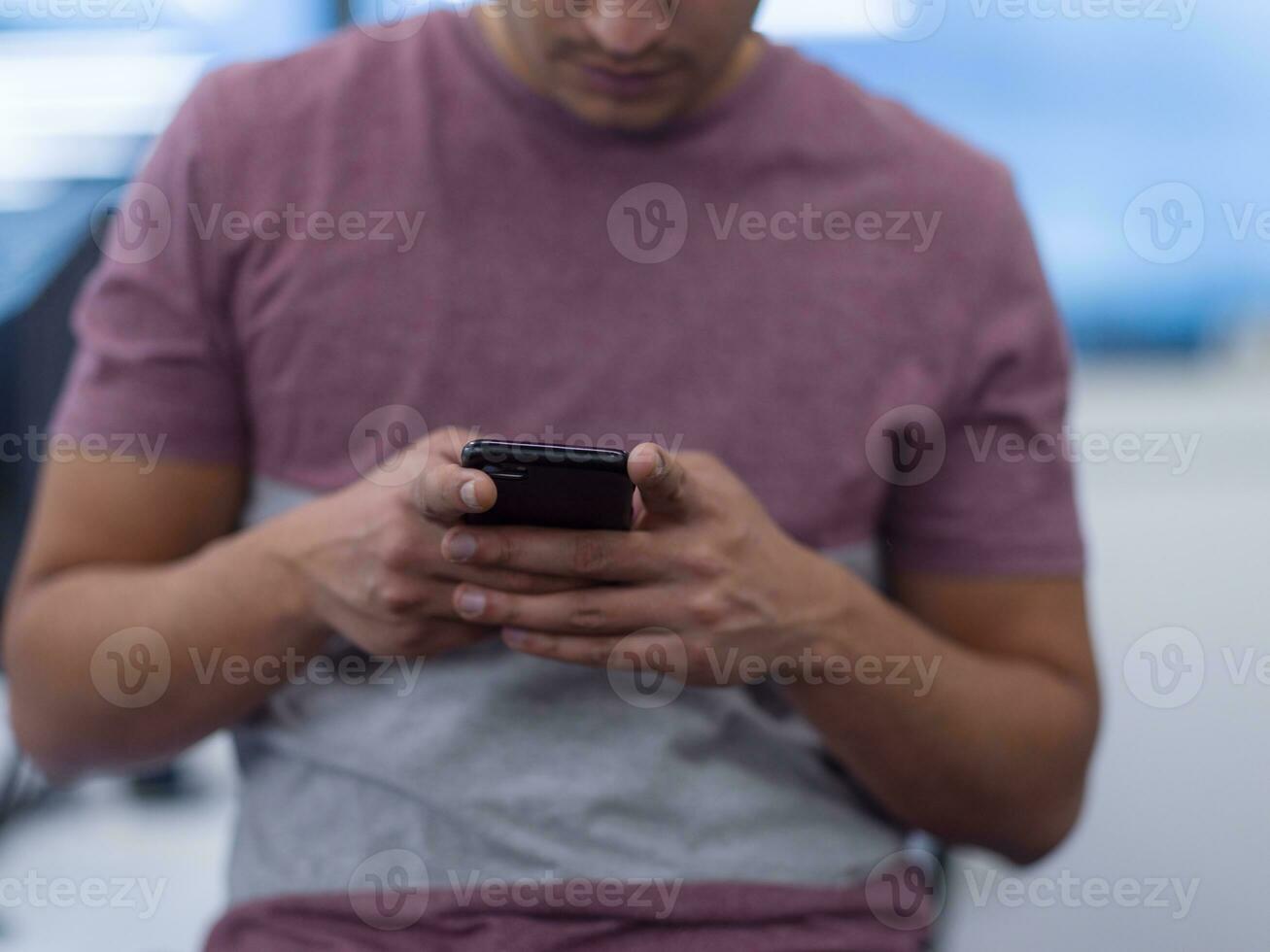 software developer using mobile phone photo