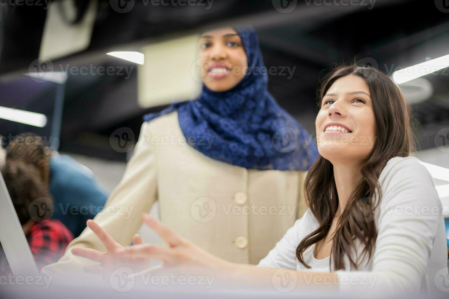 multiethnics team of software developers working together photo