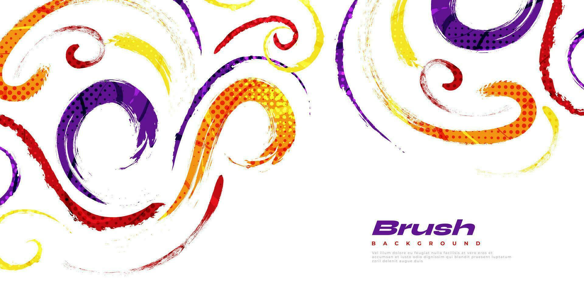 Abstract and Colorful Grunge Brush Background with Halftone Effect. Brush Stroke Illustration for Banner, Poster, or Sports Background. Scratch and Texture Elements For Design vector