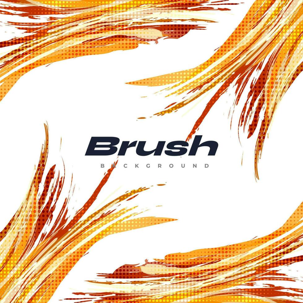 Gold Brush Illustration with Halftone Effect Isolated on White Background. Sport Background. Scratch and Texture Elements For Design vector