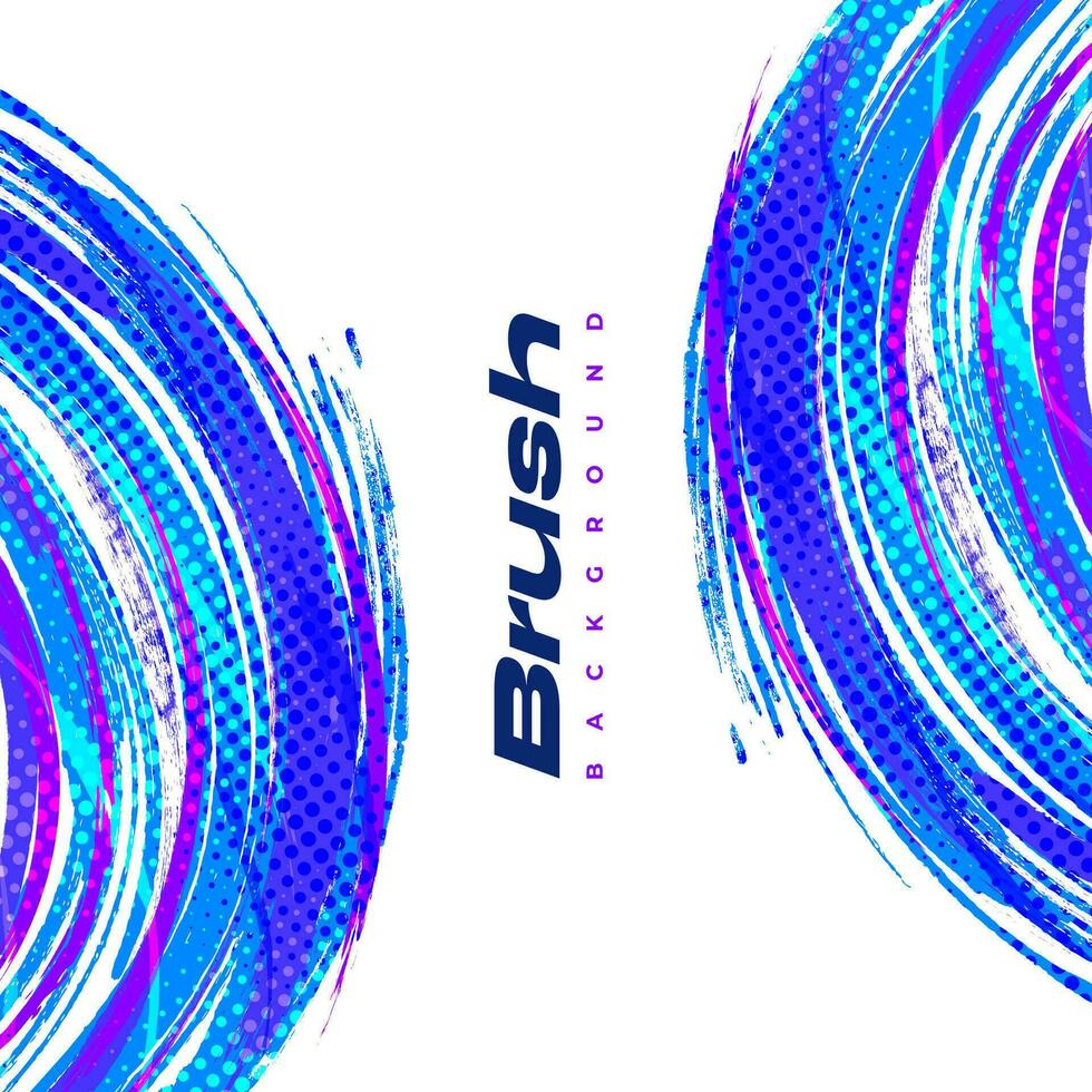 Abstract and Colorful Grunge Brush Background with Halftone Effect. Brush Stroke Illustration for Banner, Poster, or Sports Background. Scratch and Texture Elements For Design vector