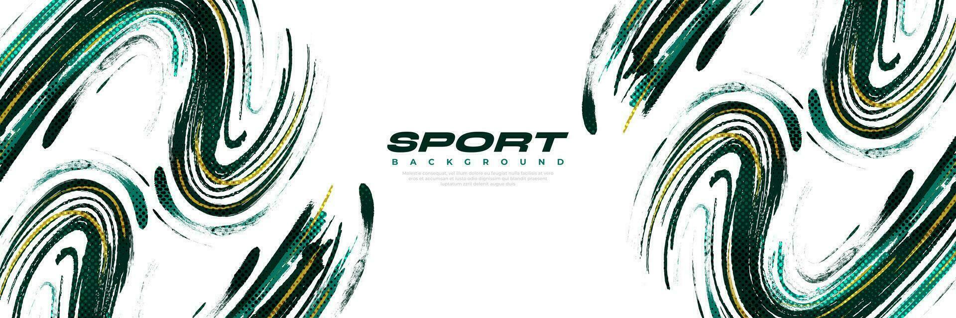 Abstract Brush Background with Sporty Style and Halftone Effect. Brush Stroke Illustration for Banner, Poster, or Sports Background. Scratch and Texture Elements For Design vector