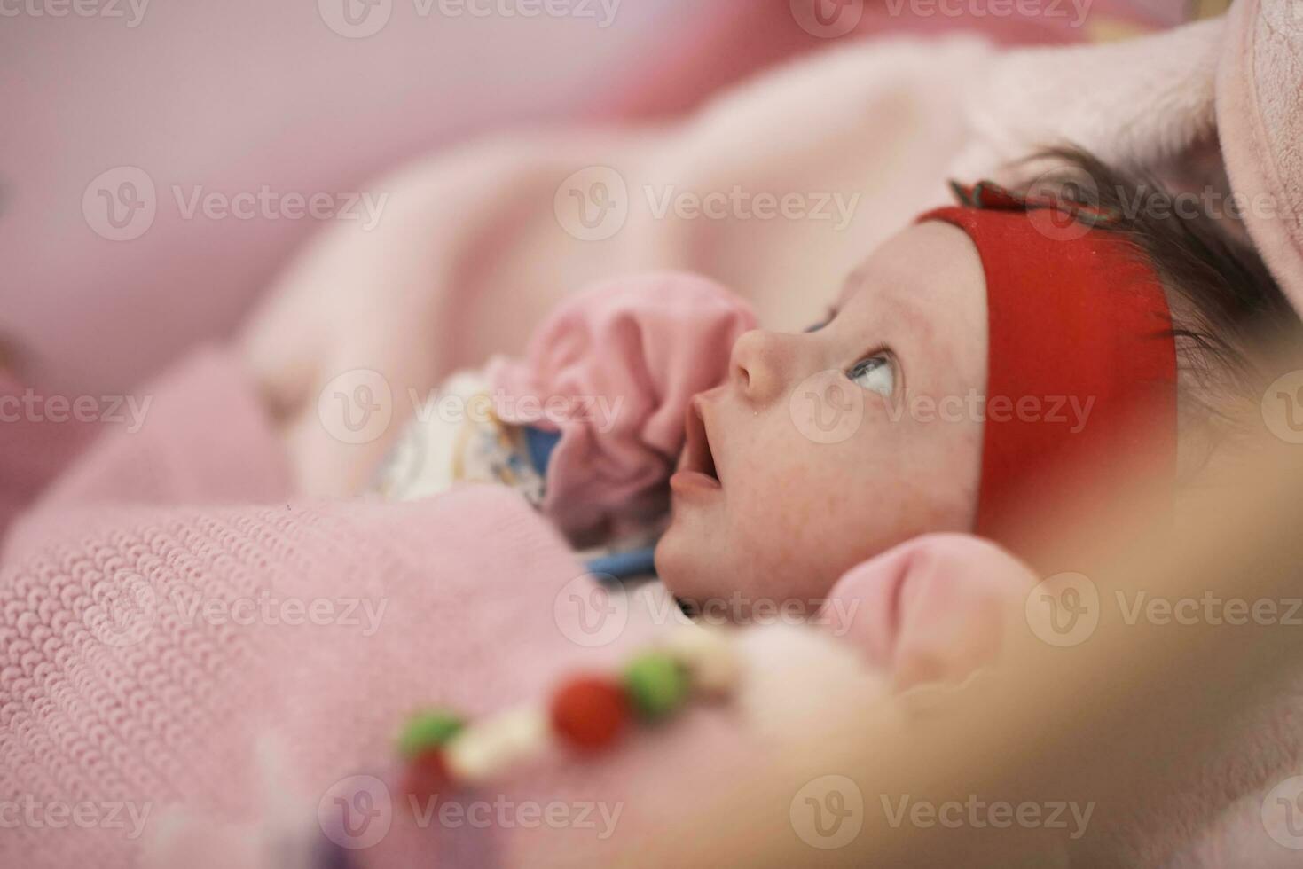 happy newborn little baby smilling photo