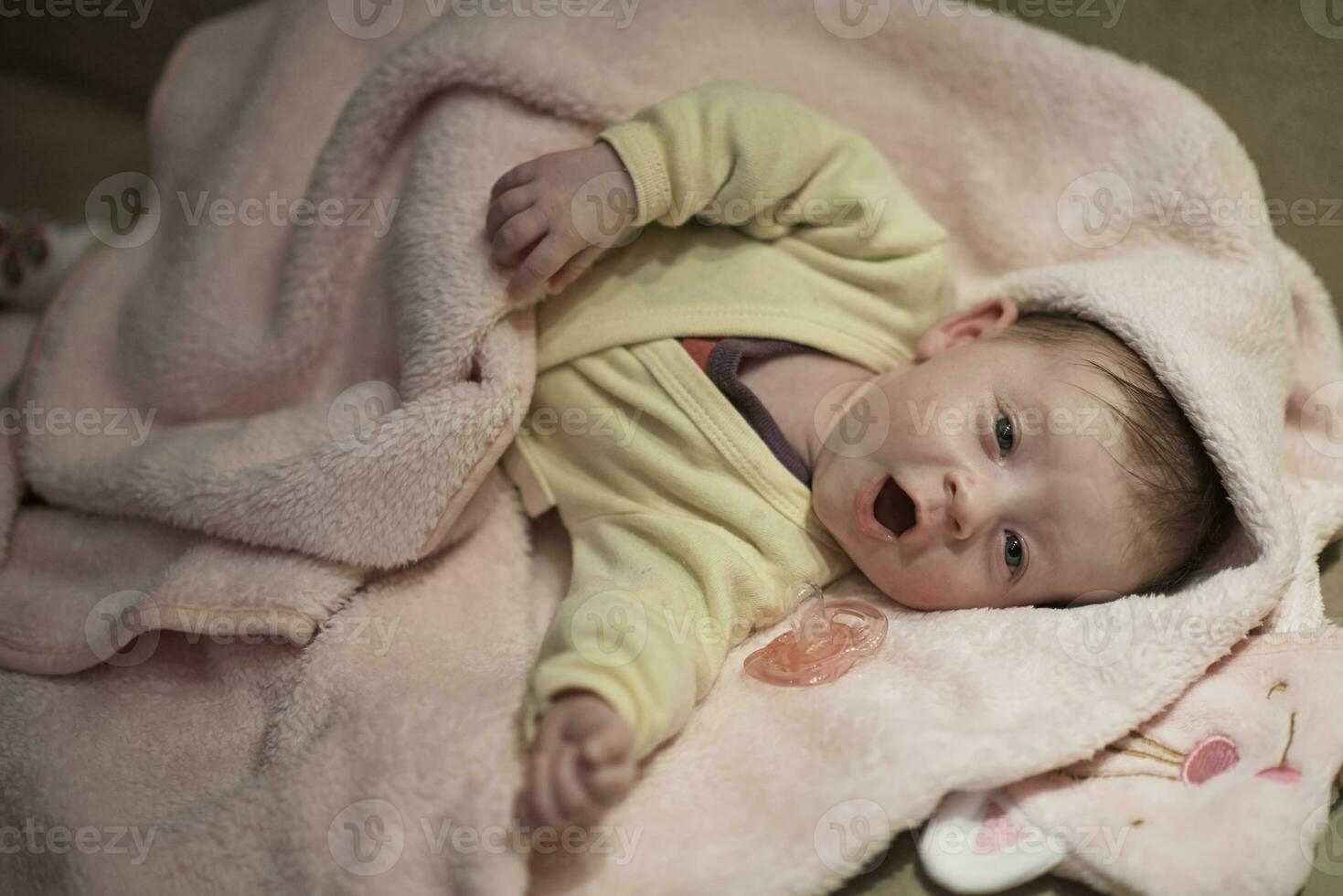 cute  little  newborn baby smilling photo