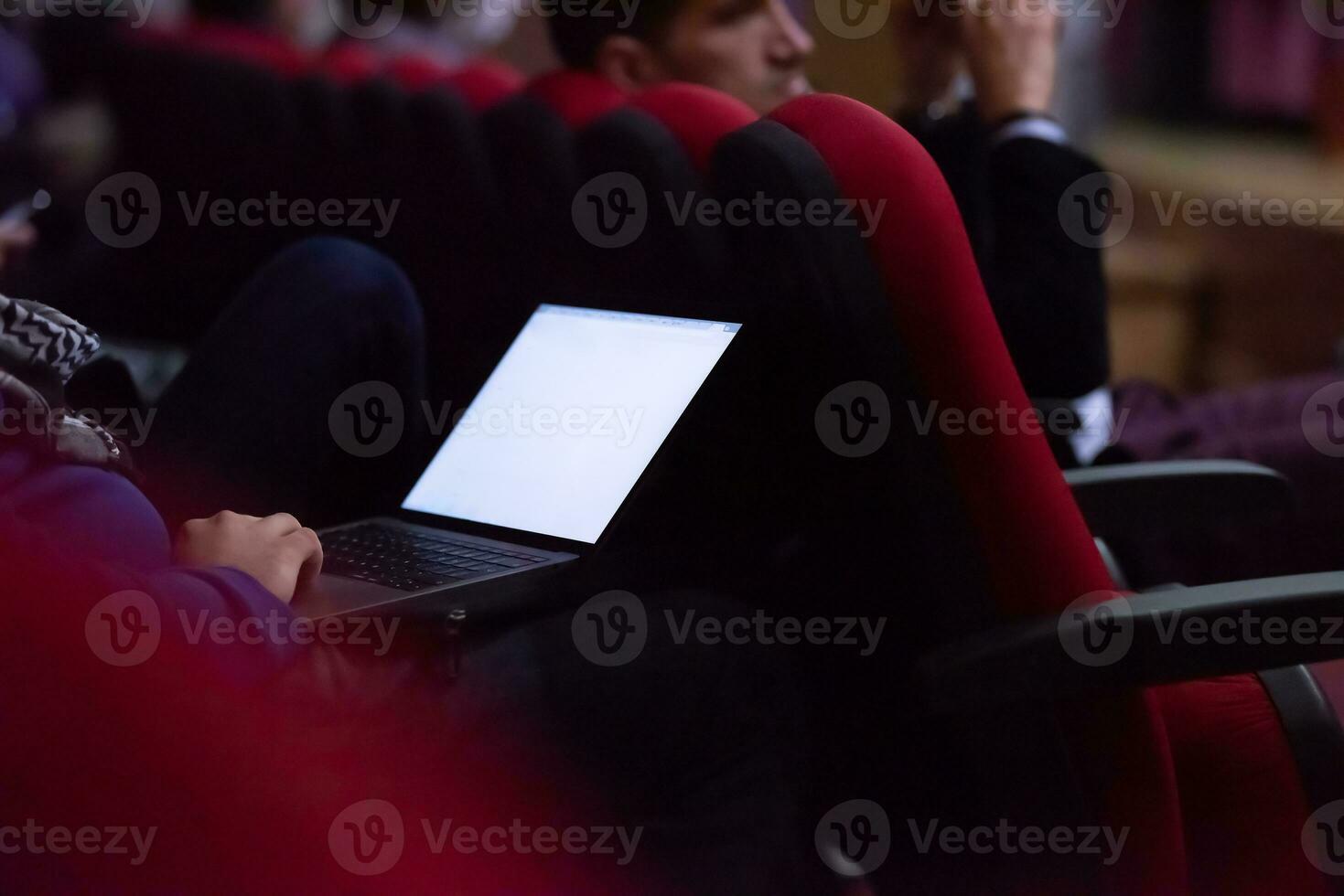 business people hands using laptop computer photo