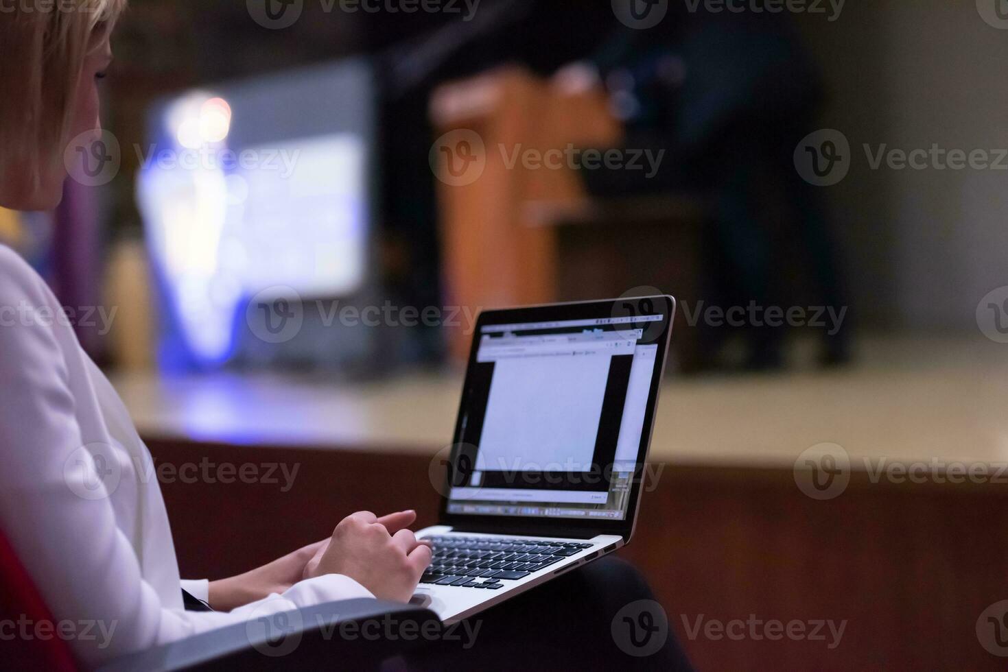business people hands using laptop computer photo