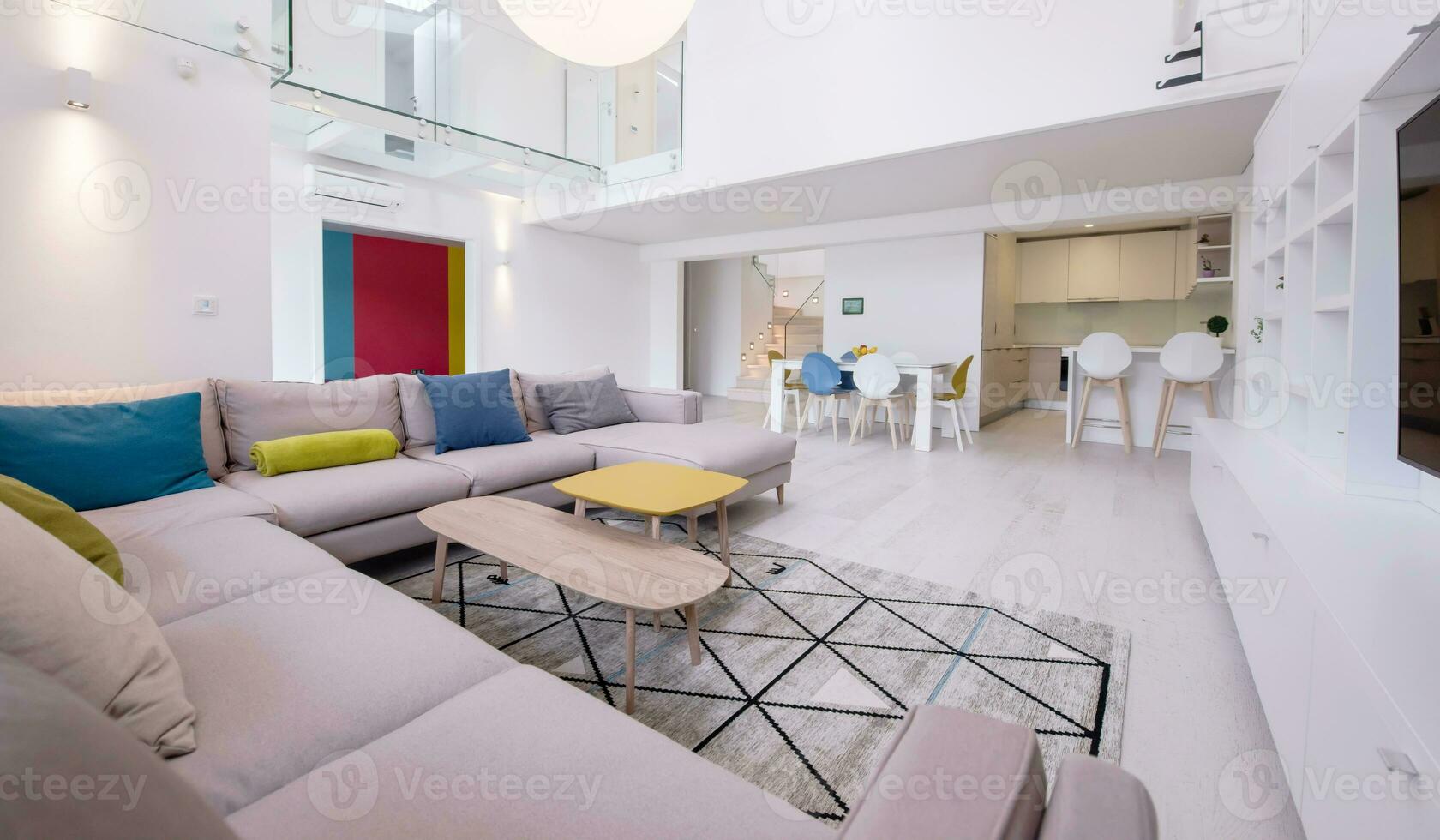 interior of a two level apartment photo