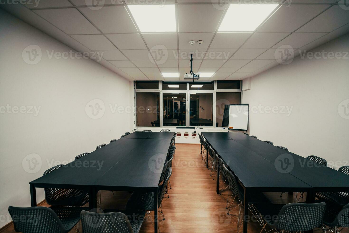 Interior of modern empty office building.Open ceiling design. photo