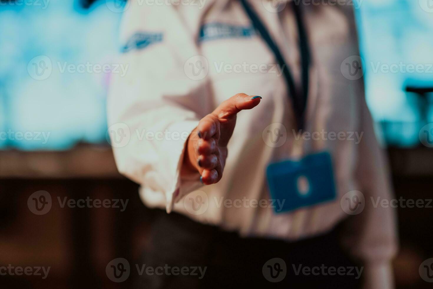 Close up photo of a female hand working in a security center. Concept of client support