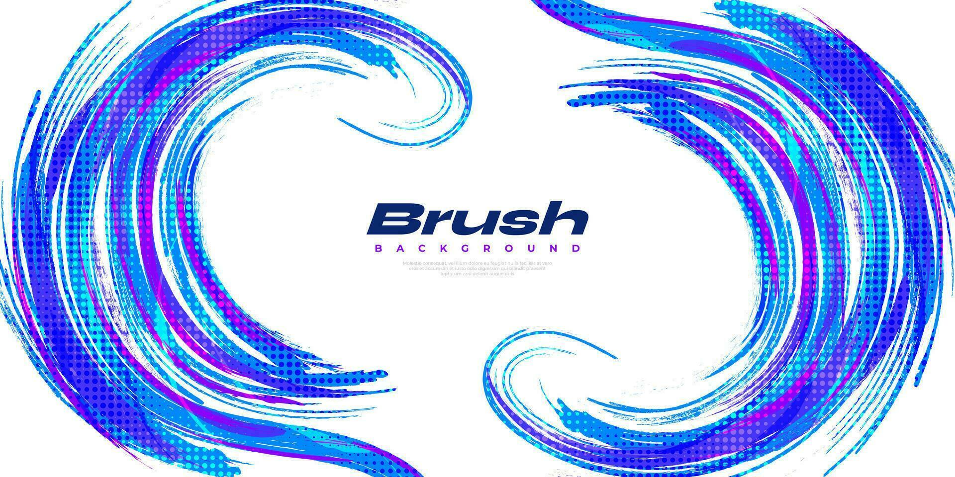 Abstract and Colorful Grunge Brush Background with Halftone Effect. Brush Stroke Illustration for Banner, Poster, or Sports Background. Scratch and Texture Elements For Design vector