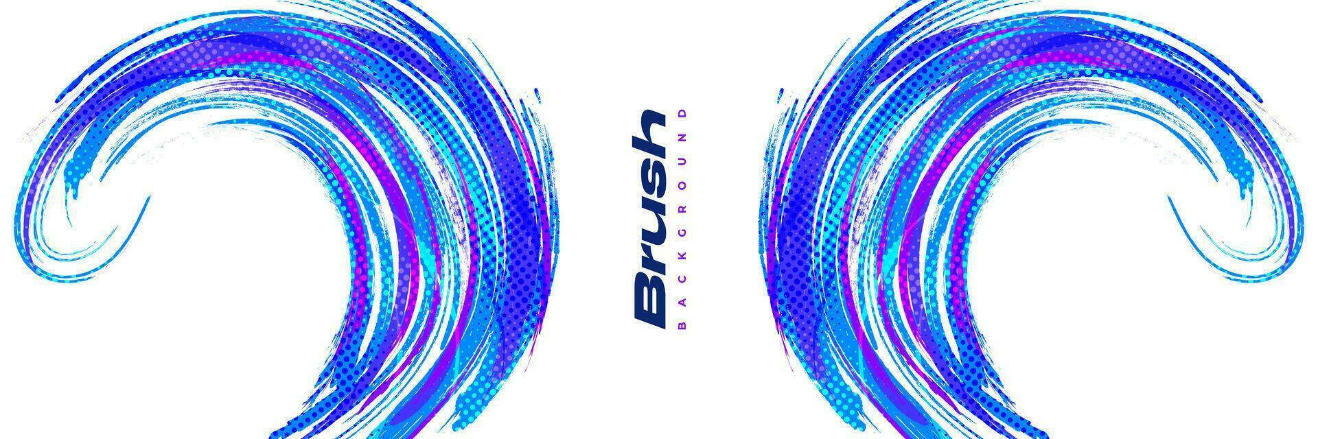 Abstract and Colorful Grunge Brush Background with Halftone Effect. Brush Stroke Illustration for Banner, Poster, or Sports Background. Scratch and Texture Elements For Design vector