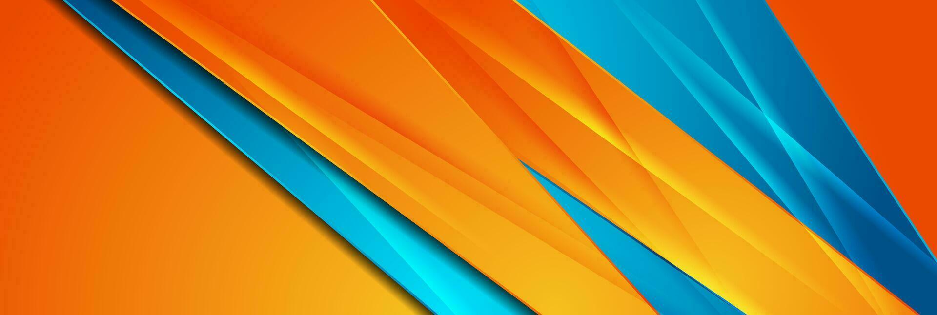 azul y naranja brillante lustroso rayas resumen geometría antecedentes vector