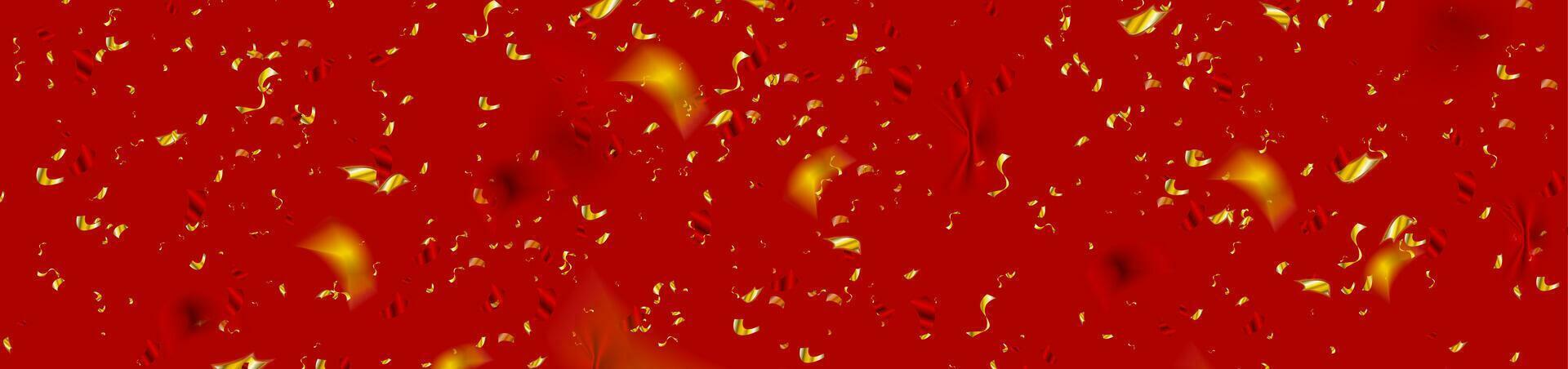 Golden and red glitter confetti abstract deluxe background vector
