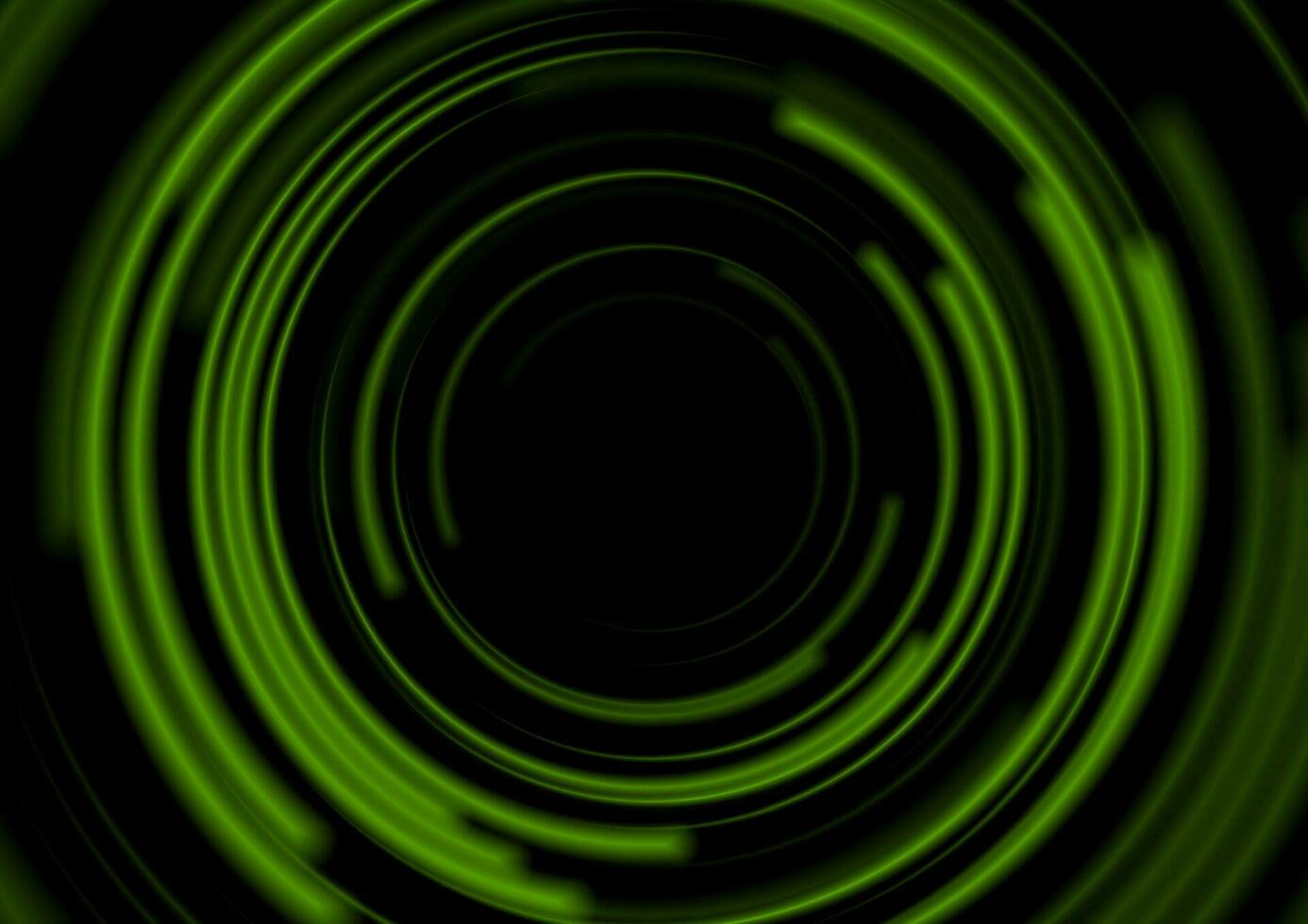Green minimal round smooth lines abstract futuristic tech background vector