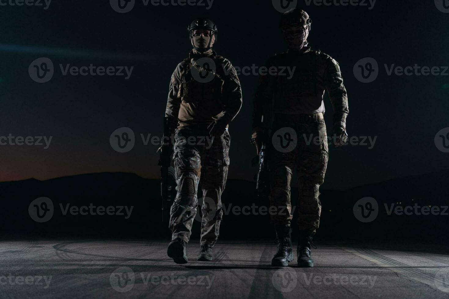 soldiers squad in night mission photo