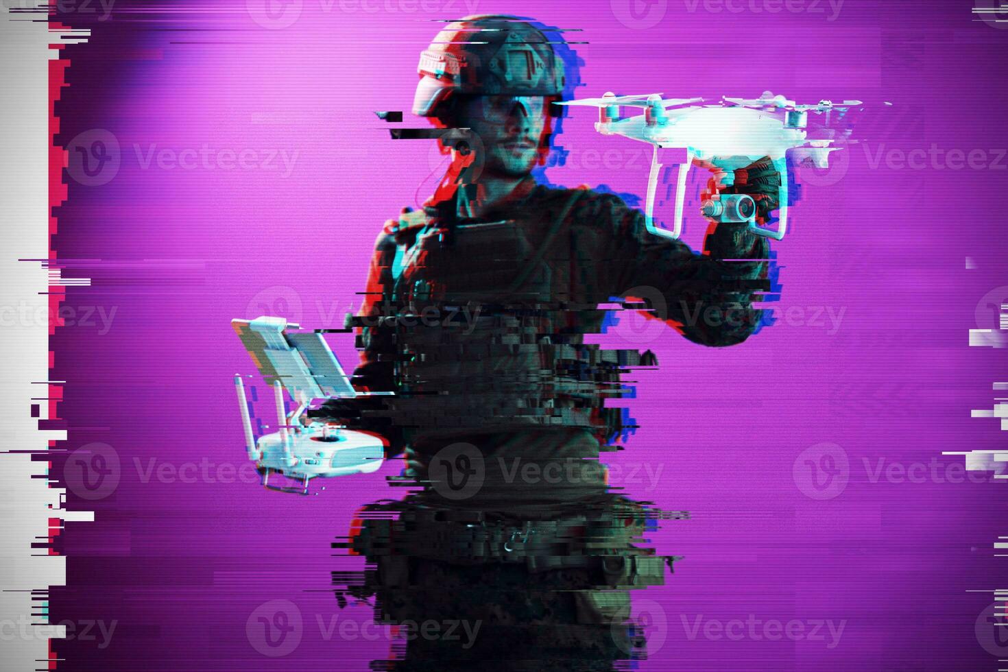 soldier drone technician glitch photo