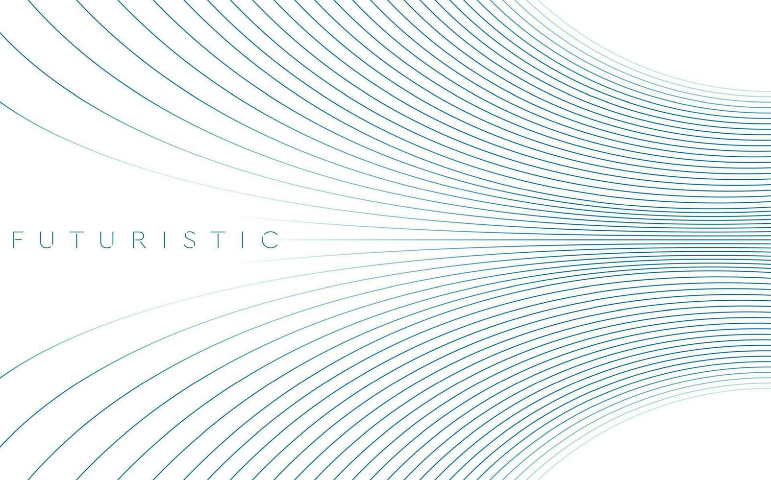 Blue minimal wavy lines abstract futuristic tech background vector