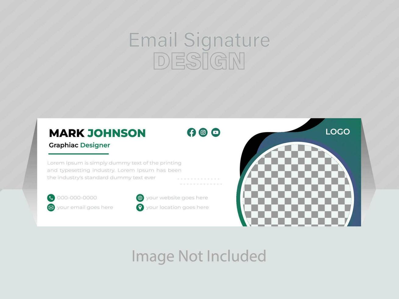 Professional Email Signature Template Modern and Minimal Layout. vector