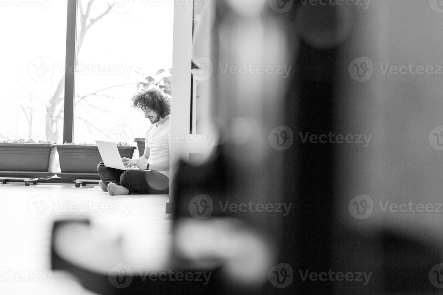 man enjoying relaxing lifestyle photo