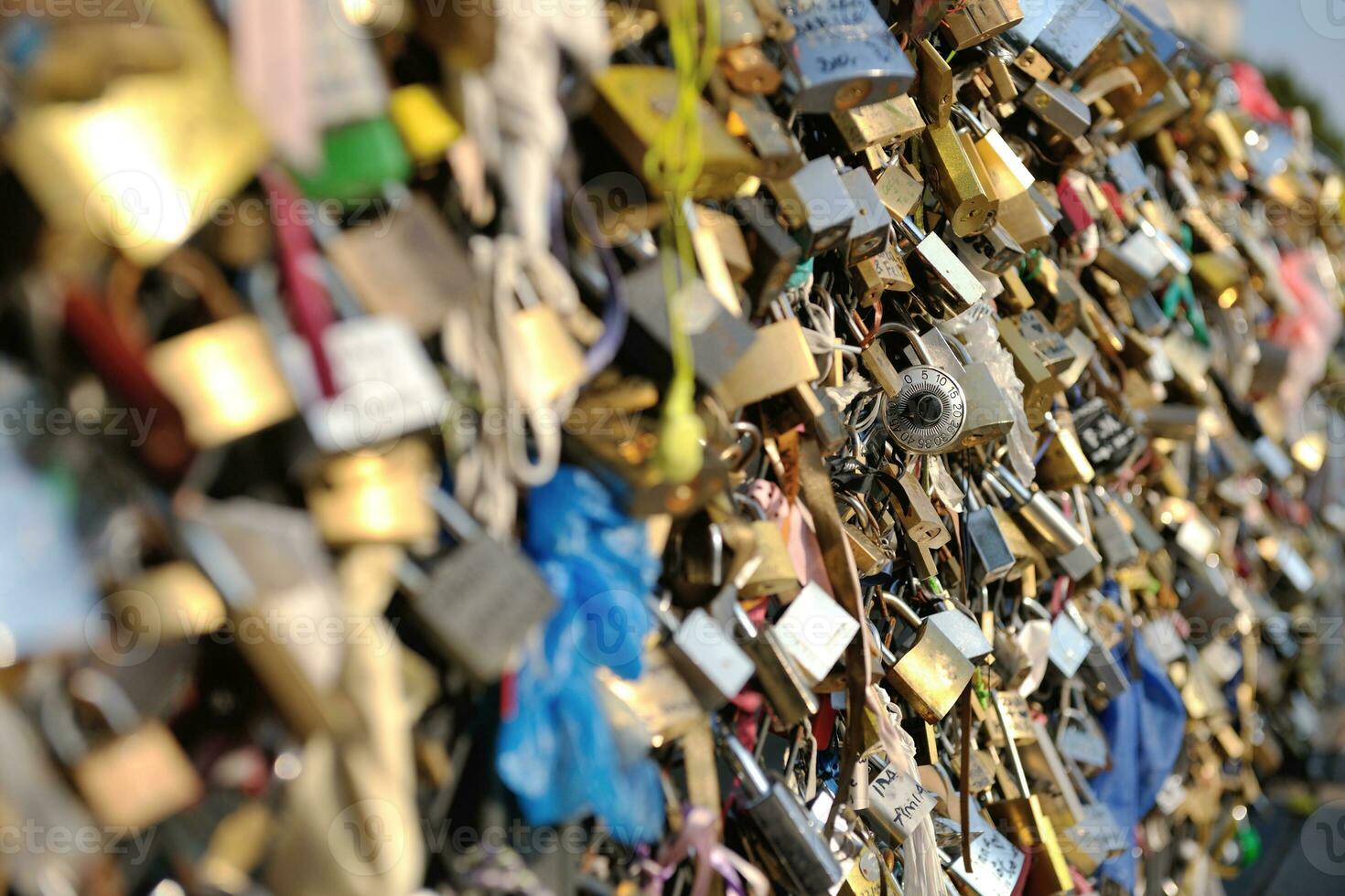 Love locks in Paris photo