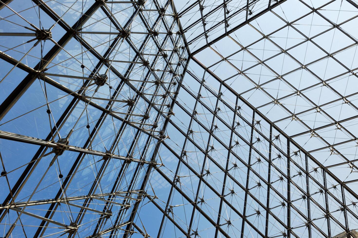 Metal roof top structure with glass construction photo
