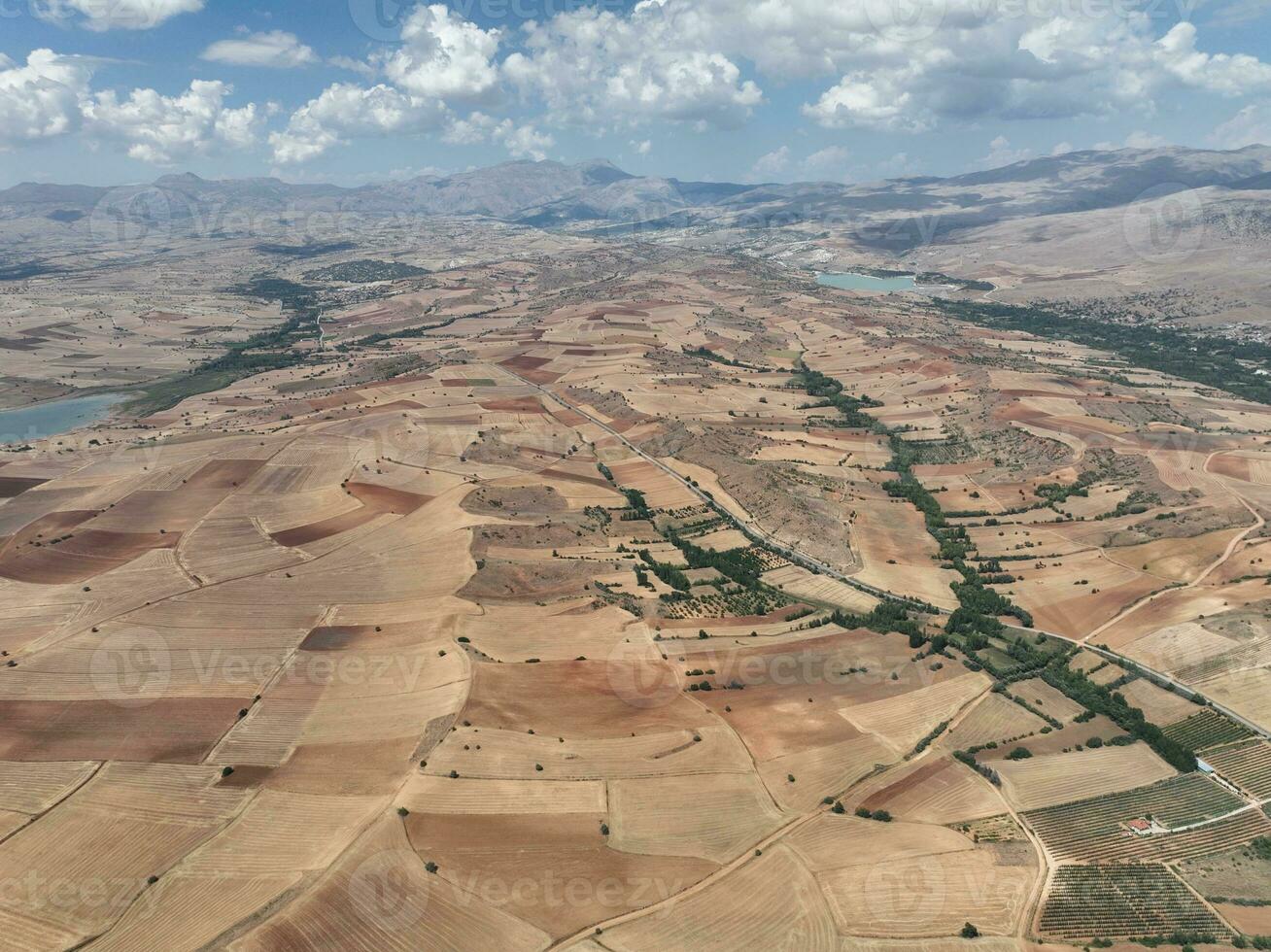 Farm fields Background Texture 4 K Aerial View 4K Turkey Antalya photo