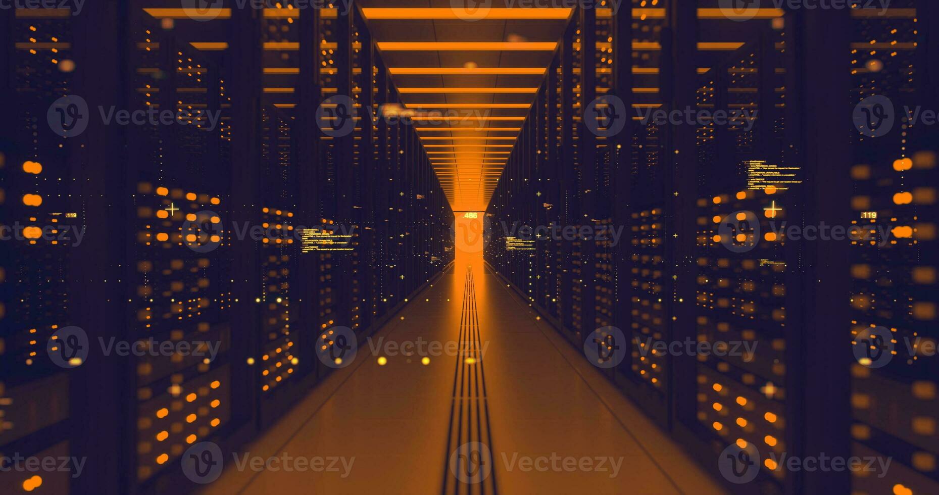 Data Center Computer Racks In Network Security Server Room Cryptocurrency Mining photo
