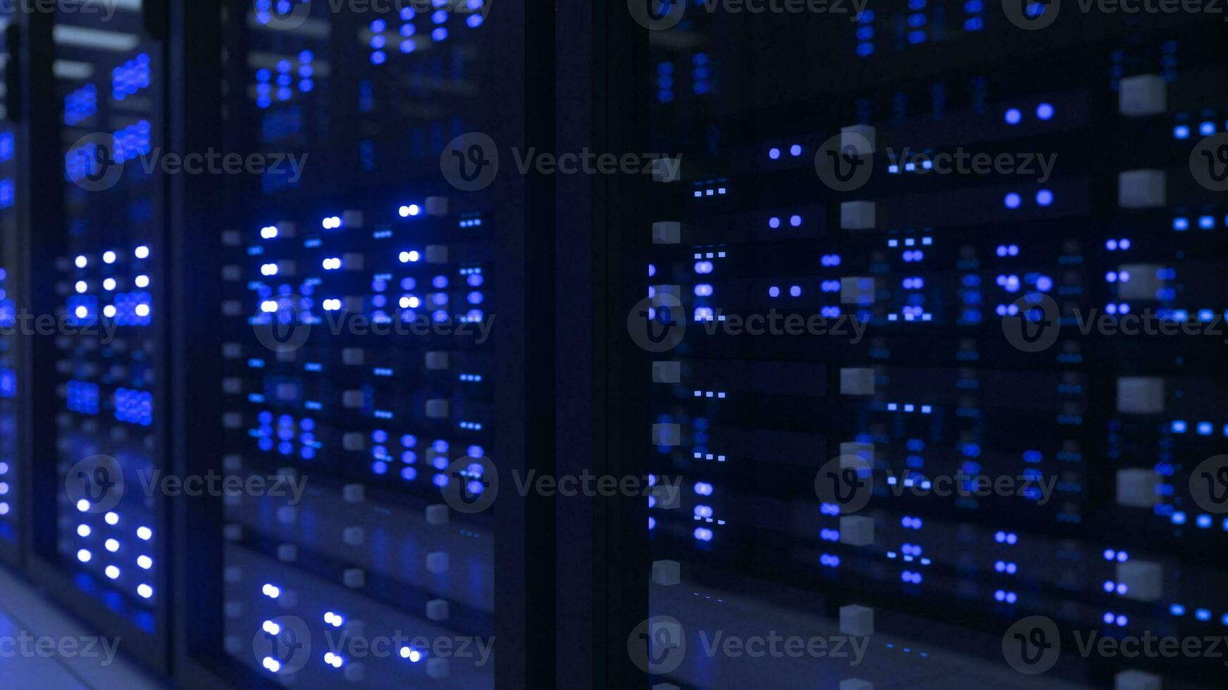 Data Center Computer Racks In Network Security Server Room Cryptocurrency Mining photo