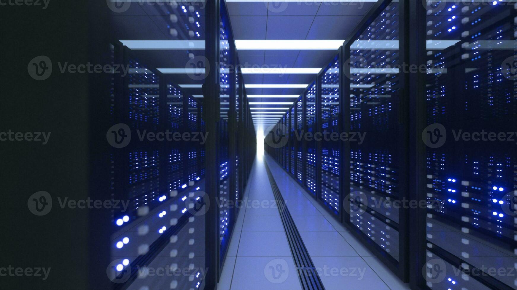 Data Center Computer Racks In Network Security Server Room Cryptocurrency Mining photo