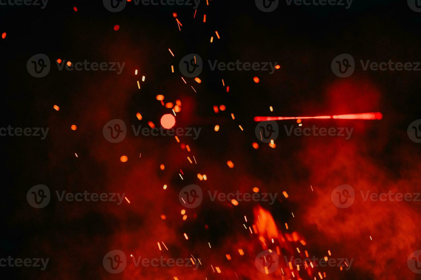 Soldiers squad in action on night mission using laser sight beam lights military team concept photo