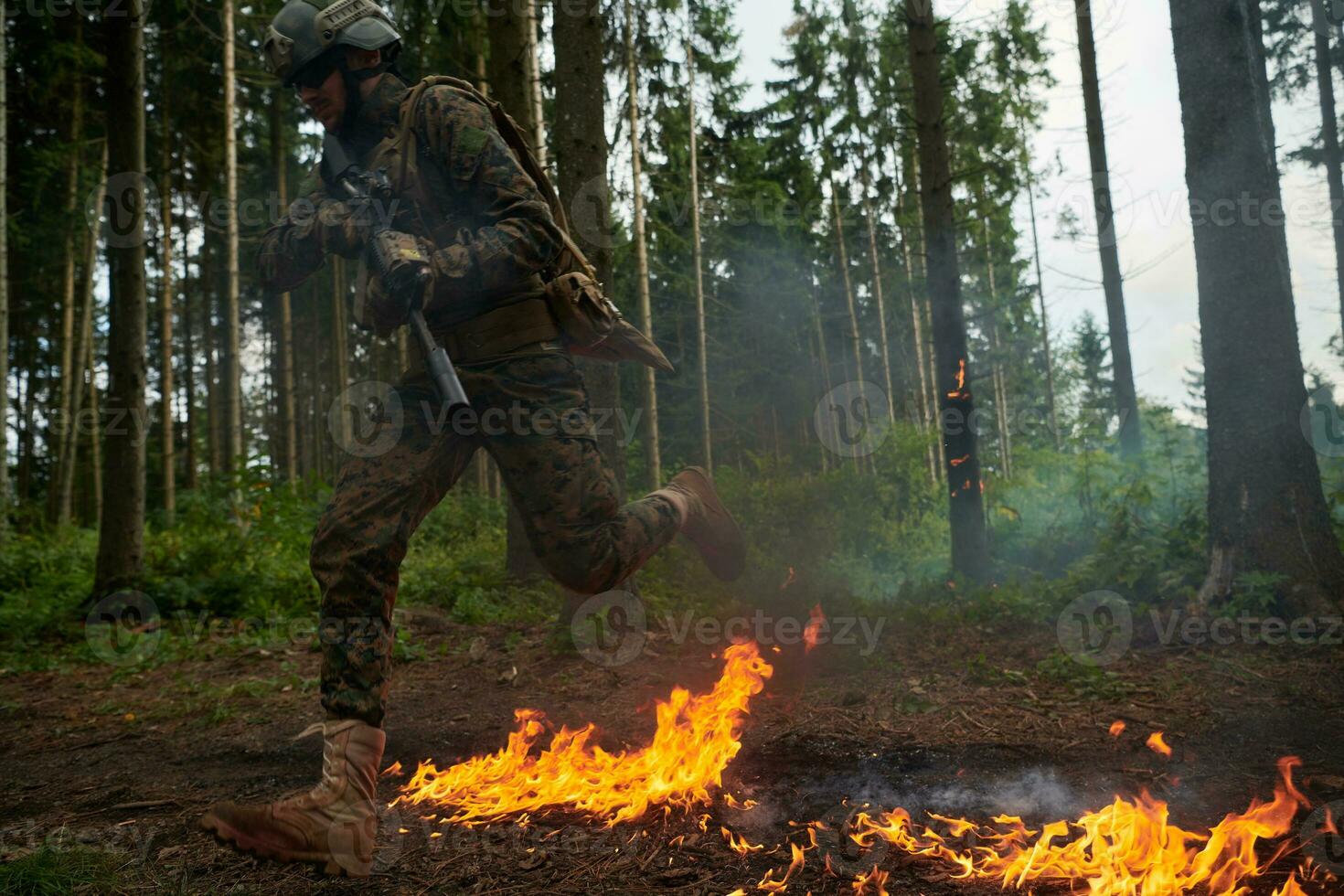 soldier in action photo