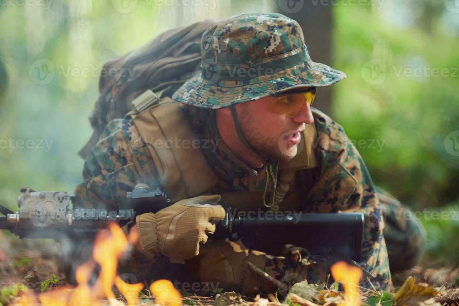 soldier in action photo