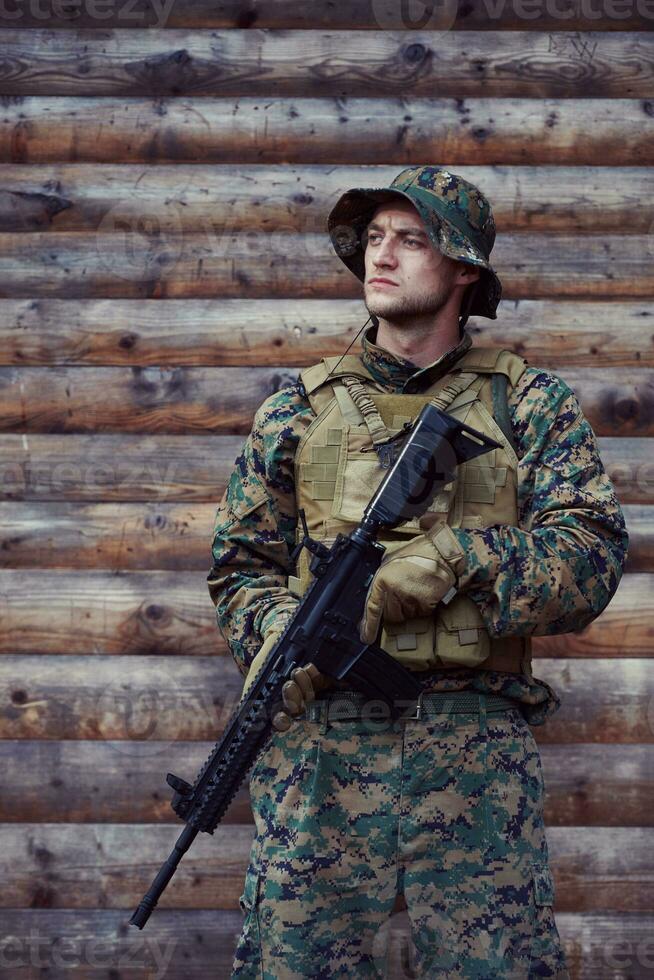 Soldier in a mission photo